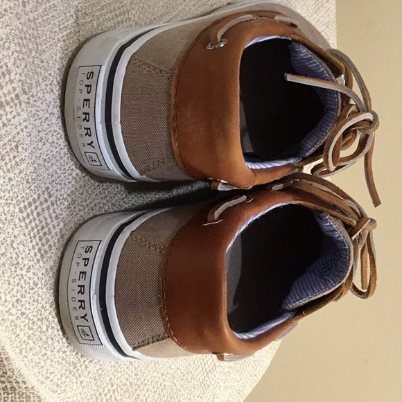 *EUC* Sperry tan canvas boat shoe. Size 11B. - Picture 7 of 8